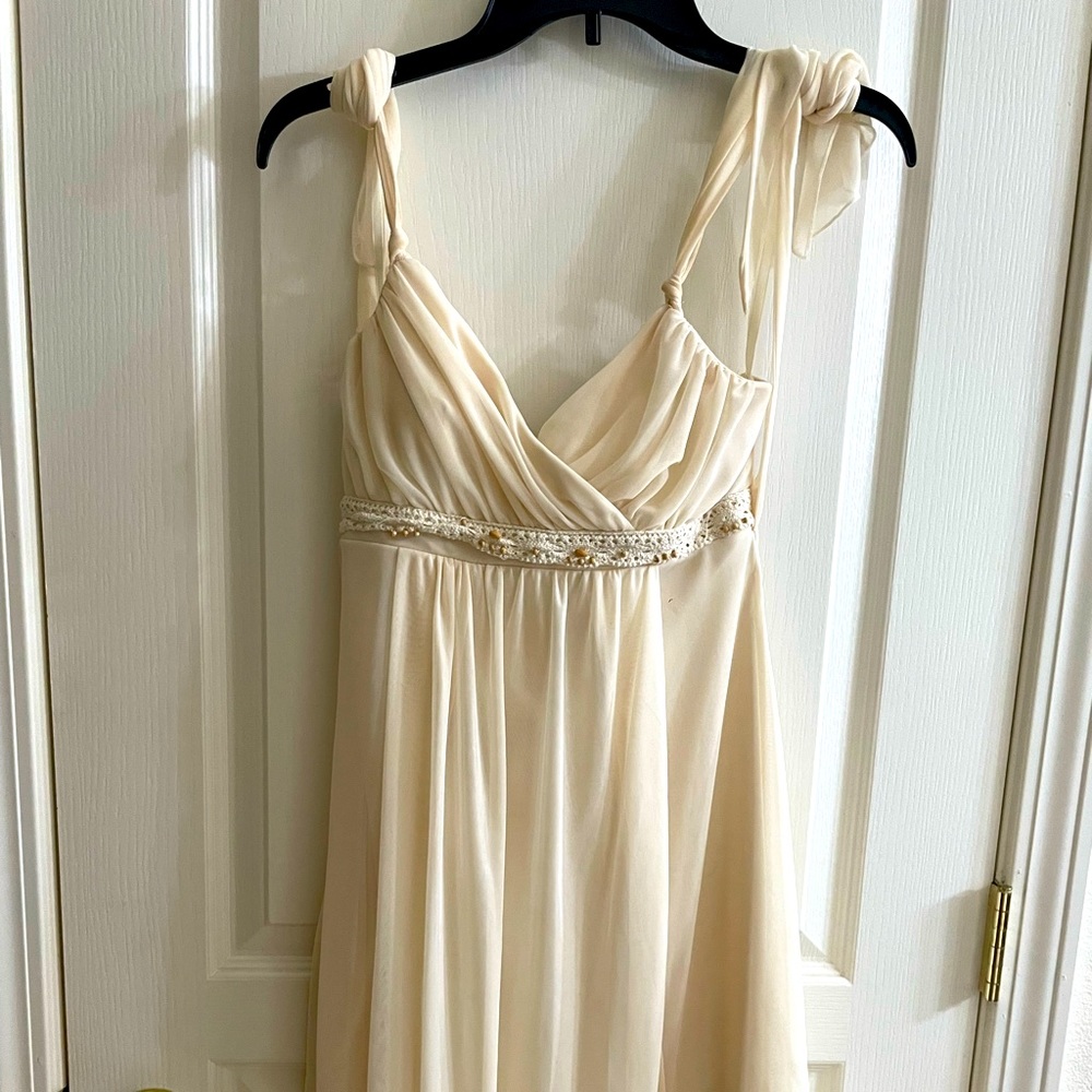 Halter dress, cream white